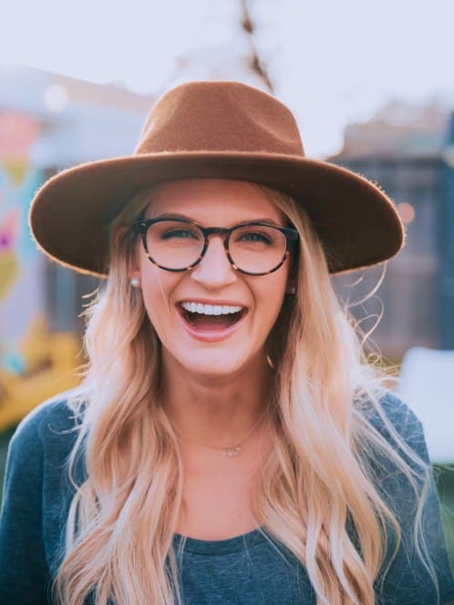 Girl smiling with glasses