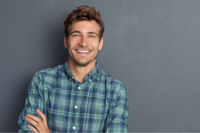 man smiling after LASIK surgery