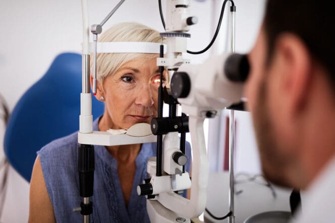 woman getting an eye exam