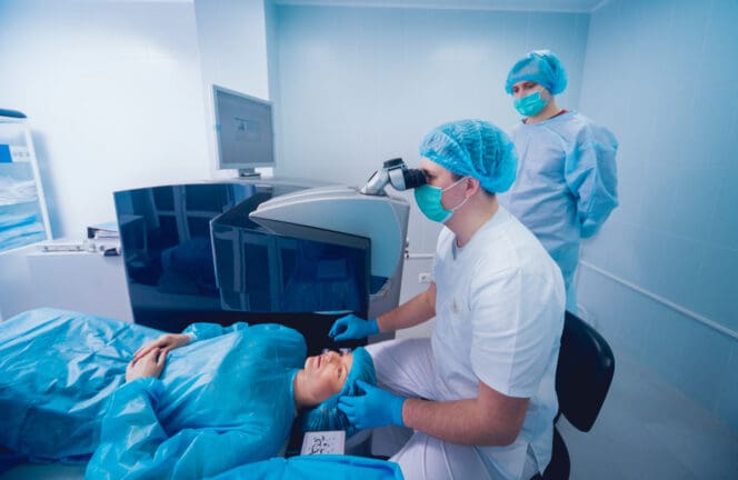 woman having LASIK procedure