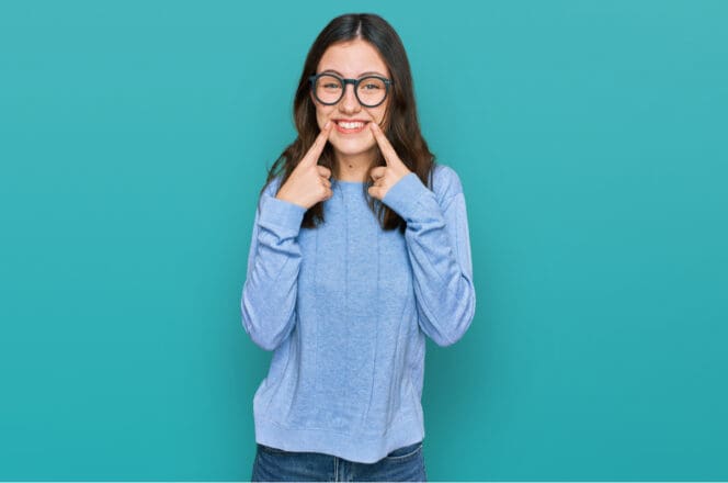 girl with clean glasses