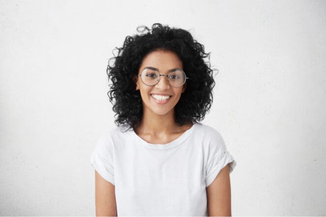 woman in glasses