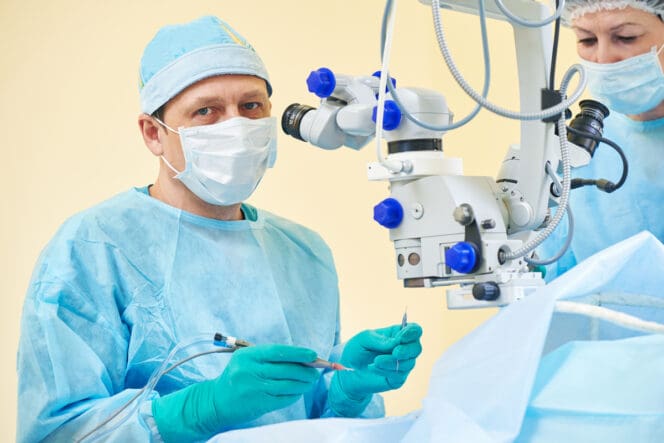 LASIK surgeon in surgery