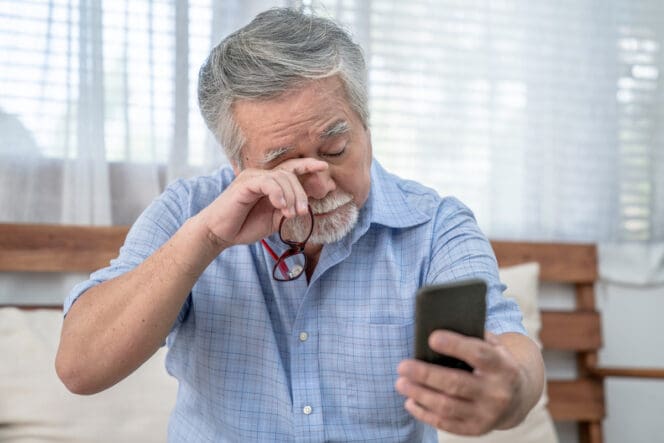 man with cataract