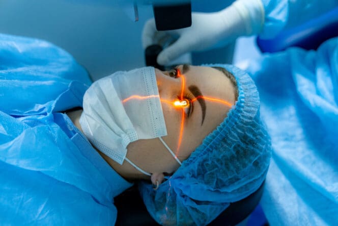 woman getting laser cataract surgery