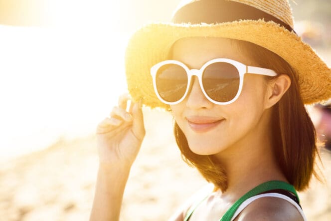 woman in sunglasses in the sun