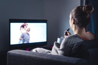 woman watching tv