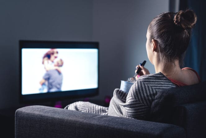 woman watching tv